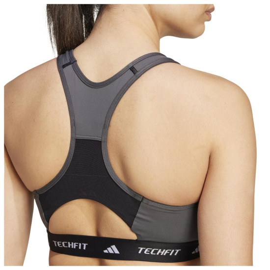 Adidas Γυναικείο μπουστάκι Techfit Medium-Support High-Neck Colorblock Bra